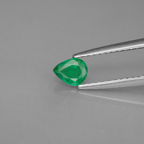 Esmeralda verde natural 0,26ct, formato de pêra, VS-SI