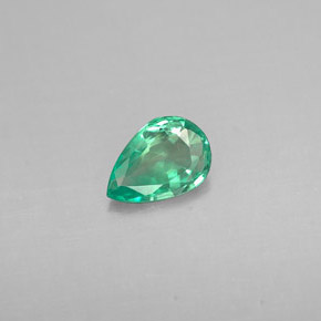 Esmeralda verde natural 0,28ct, formato de pêra, VS-SI
