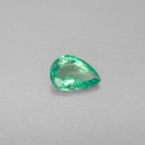 Esmeralda verde natural 0,28ct, formato de pêra, VS-SI