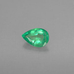 Esmeralda verde natural 0,33ct, formato de pêra, VS-SI