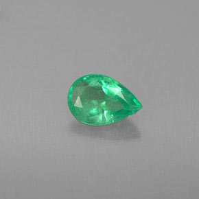 Esmeralda verde natural 0,33ct, formato de pêra, VS-SI