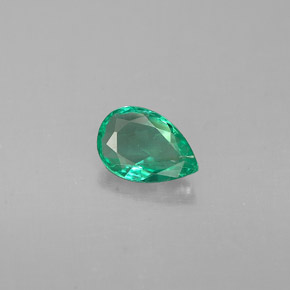 Esmeralda verde natural 0,32ct, formato de pêra, VS-SI