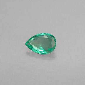 Esmeralda verde natural 0,32ct, formato de pêra, VS-SI