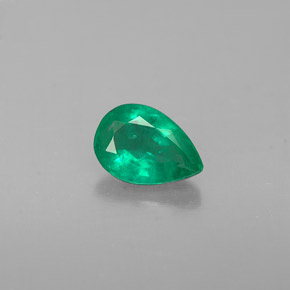Esmeralda verde natural 0,37ct, formato de pêra, VS-SI