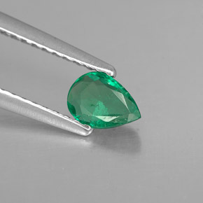 Esmeralda verde natural 0,33ct, formato de pêra, VS-SI