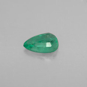 Esmeralda verde natural 0,37ct, formato de pêra, VS-SI