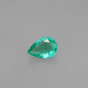 Esmeralda verde natural 0,34ct, formato de pêra, VS-SI