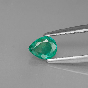 Esmeralda verde natural 0,29ct, formato de pêra, SI