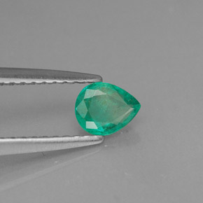 Esmeralda verde natural 0,29ct, formato de pêra, SI