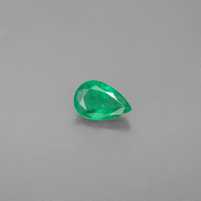 Esmeralda verde natural 0,33ct, formato de pêra, VS-SI