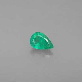 Esmeralda verde natural 0,37ct, formato de pêra, VS-SI