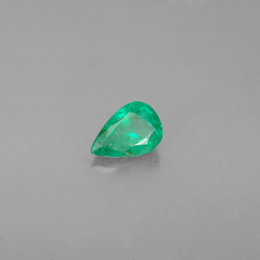 Esmeralda verde natural 0,37ct, formato de pêra, VS-SI