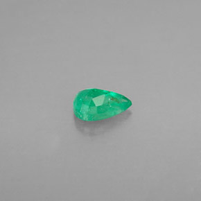Esmeralda verde natural 0,37ct, formato de pêra, VS-SI