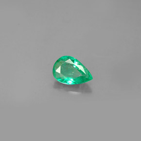 Esmeralda verde natural 0,37ct, formato de pêra, VS-SI