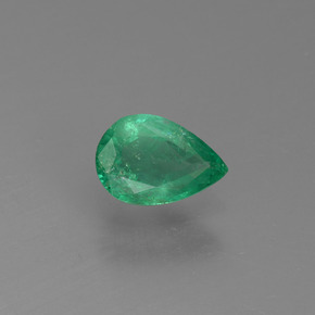 Esmeralda verde natural 0,37ct, formato de pêra, VS-SI