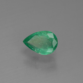 Esmeralda verde natural 0,37ct, formato de pêra, VS-SI