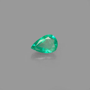 Esmeralda verde natural 0,35ct, formato de pêra, VS-SI