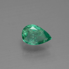 Esmeralda verde natural 0,41ct, formato de pêra, VS-SI