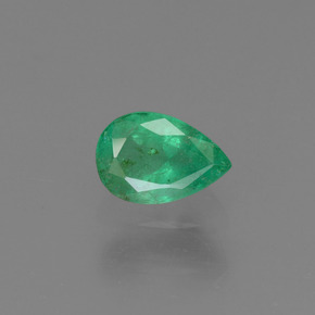 Esmeralda verde natural 0,42ct, formato de pêra, SI
