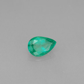 Esmeralda verde natural 0,33ct, formato de pêra, VS-SI