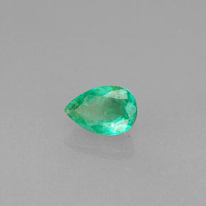 Esmeralda verde natural 0,42ct, formato de pêra, VS-SI
