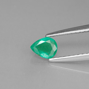Esmeralda verde natural 0,30ct, formato de pêra, SI