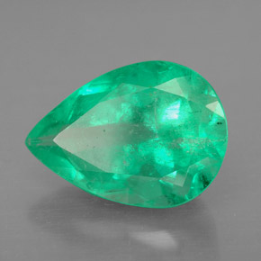 Esmeralda verde natural 4,79ct, formato de pêra, SI