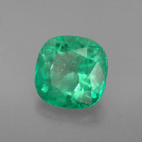 Esmeralda verde natural 3,30ct, almofada cortada, VS-SI