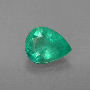 Esmeralda verde natural 1,58ct, formato de pêra, VS-SI