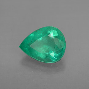 Esmeralda verde natural 1,58ct, formato de pêra, VS-SI