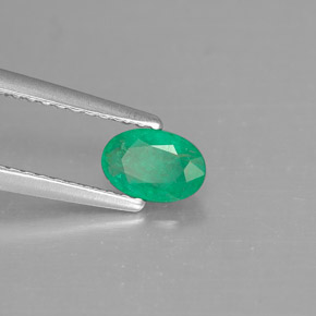 Esmeralda verde natural 0,44ct, corte oval, SI-I1