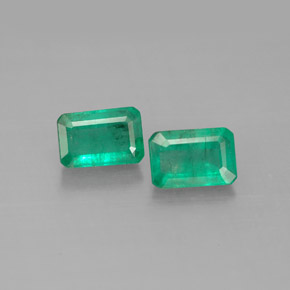 Pedras preciosas de esmeralda verde natural de  ct, corte esmeralda, SI-I1
