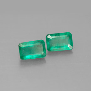 Pedras preciosas de esmeralda verde natural de  ct, corte esmeralda, SI-I1