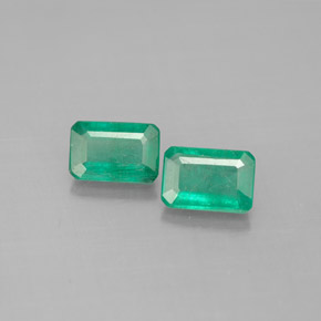 Pedras preciosas de esmeralda verde natural de  ct, corte esmeralda, SI-I1
