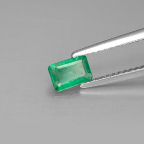 Esmeralda verde natural 0,44ct, corte esmeralda, SI-I1