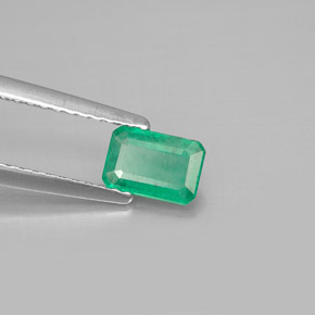 Esmeralda verde natural 0,47ct, corte esmeralda, SI