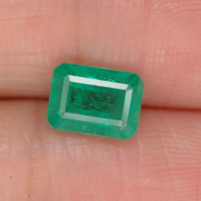 Esmeralda verde natural 1,11ct, corte esmeralda, SI-I1