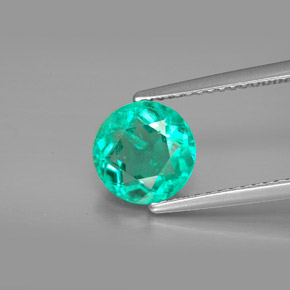 Esmeralda verde natural 1,74ct, corte redondo, VS-SI