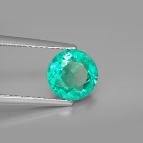 Esmeralda verde natural 1,74ct, corte redondo, VS-SI