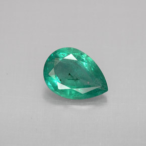 Esmeralda verde natural 0,91ct, formato de pêra, VS-SI