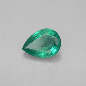 Esmeralda verde natural 0,91ct, formato de pêra, VS-SI