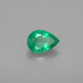 Esmeralda verde natural 0,66ct, formato de pêra, VS-SI