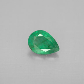Esmeralda verde natural 0,59ct, formato de pêra, VS-SI