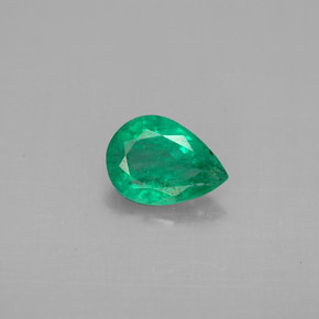 Esmeralda verde natural 0,56ct, formato de pêra, VS-SI
