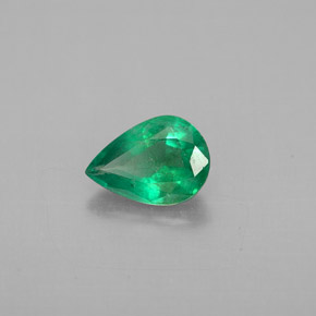 Esmeralda verde natural 0,57ct, formato de pêra, SI