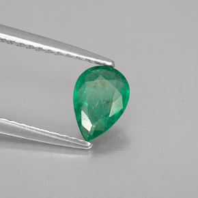 Esmeralda verde natural 0,50ct, formato de pêra, VS-SI