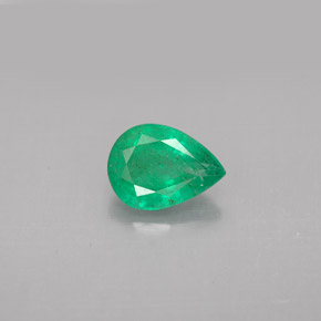 Esmeralda verde natural 0,99ct, formato de pêra, VS-SI