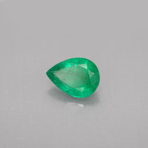 Esmeralda verde natural 0,99ct, formato de pêra, VS-SI