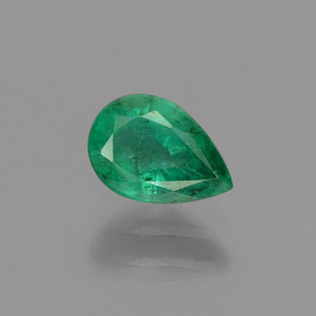 Esmeralda verde natural 0,67ct, formato de pêra, VS-SI