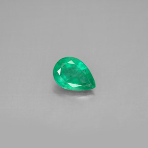 Esmeralda verde natural 0,59ct, formato de pêra, VS-SI